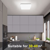 Plafonnier LED carré moderne à montage encastré, étanche IP44, en plastique blanc, 48W, 3000K/4500K/6500K, idéal pour chambre et salle de bain - Vente Flash