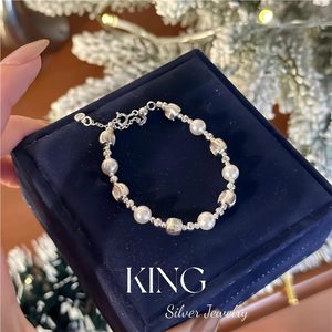 Pulsera de Perlas King Silver Jewelry, Plata de Ley 925, Chapada en Oro, para Uso Diario de Mujer - Product Image 3