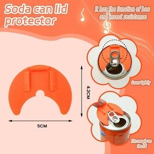 Soda Can Lid Protector Orange Plastic Reusable <b>Drinkware</b> <b>Accessory</b> - Product Image 4