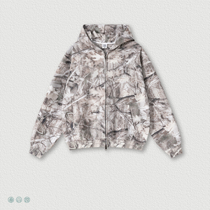 Felpa con Cappuccio da Uomo Streetwear Outdoor in Spugna Pesante da 340 GSM con Stampa Mimetica Albero, <span class=keywords><strong>Abbigliamento</strong></span> <span class=keywords><strong>Sportivo</strong></span> Personalizzabile con Marchio - Product Image 3