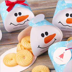Snowman Shape <b>Christmas</b> Cookie <b>Box</b> Food Grade Paper Packaging <b>Box</b> for Biscuit Candy Chocolate Xmas Holiday Gift Treat <b>Box</b> - Product Image 1