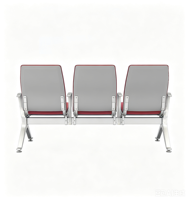 Banc d'attente public 4 places avec coussin en PU et structure en alliage d'aluminium pour aéroport, hôpital, gare, banque