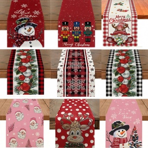Linen Christmas <b>Table</b> <b>Runner</b> Seasonal Winter Xmas Holiday Rustic Styles <b>Dining</b> <b>Table</b> Decorations - Product Image 5