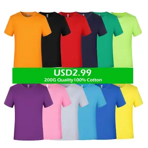 Оптовая продажа, простые футболки унисекс из 100% хлопка с коротким рукавом и логотипом на заказ, футболки с сублимационным принтом
