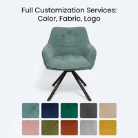 Chaise d'appoint en velours de luxe léger avec pieds en métal pour salon et chambre à coucher