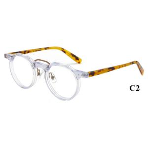 แว่นตาสำหรับผู้ชายกรอบแว่นสายตาทรงกลมทำด้วยมือสไตล์อิตาลีกรอบแว่นอ่านหนังสือกรอบแว่น - Product Image 4