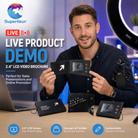 Superlieur Ultra Slim Portable, carte de visite vidéo LCD de 2,4 pouces, format carte de crédit, pour la promotion de marques de luxe