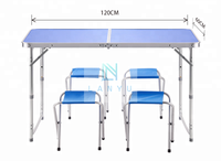 HISPEED Accessoires de camping en plein air Ensemble de chaise et de table de camping en MDF pour pique-nique, dîner, fête, voyage, table pliable