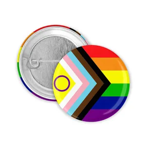 Custom Inter Pride Progress Button Pride Progress Pin Badge | Pride Accessories