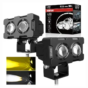 Enw12-lampe de travail LED, 20W 2000lm, IP68, 2 lentilles, blanc/ambre, éclairage de conduite, adapté aux motocyclettes, voitures, camions, bateaux