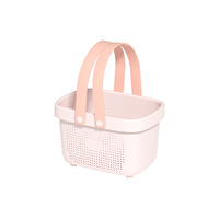 Panier de douche rectangulaire portable avec poignées, en plastique, style minimaliste, modèle Five Thousand Three Hundred Storage