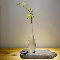 Vase en verre Transparent ornements salon bureau maison fleur Arrangement ornement fleur planteur hydroponique