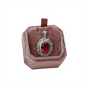 Cajas de Joyería Octagonales Dobles de Franela Premium para Exhibición y Empaque, Caja de Joyería de Terciopelo para Empaque al por Mayor - Product Image 1