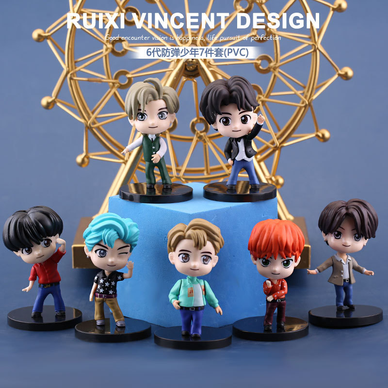 XRH V210823#7 Kpop Idol Group Bangtan Boys 8th 7PCS Model Figures