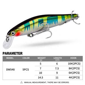 Kingdom — <span class=keywords><strong>leurre</strong></span> méné rigide coulant avec wobbler et triple hameçon, appât artificiel en plastique idéal pour la pêche au bar, 6/7.5/9/11cm - Product Image 2