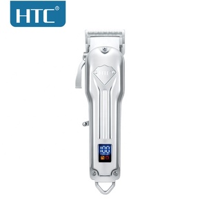 Tondeuse <span class=keywords><strong>à</strong></span> cheveux professionnelle HTC AT-702, batterie lithium rechargeable de haute qualité, corps entièrement métallique, finition dorée. - Product Image 3