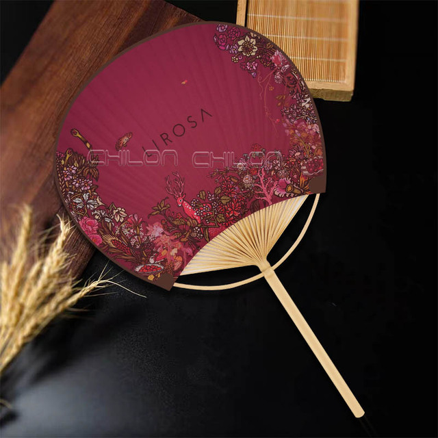Promotional Both Side Printing Paper Round Hand Fan