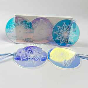 2 Custom Luxury Acrylic Coaster Laser Engraved Design Plastic Acrylic Coaster Set Print Holographic Logo Acrylic Coaster Cut