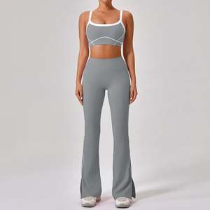 2025 Yoga Set Custom Workout Fitness Spandex <b>Nylon</b> High Quality Yoga Set <b>Women</b> - Product Image 3