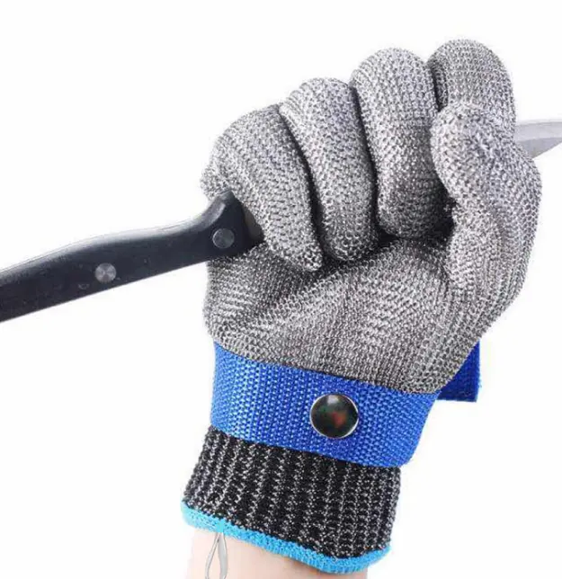 Food Grade 316L Meat Cutting Chainmail Steel Gloves Metal Wire Mesh Butcher Cut Resistant Stainless Steel Gloves for Cutting