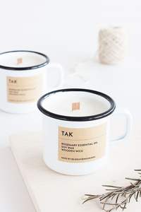 Bougie aromathérapeutique artisanale LANJO en cire de soja vintage dans un pot réutilisable en émail, durée de combustion longue durée, respectueuse de l'environnement - Product Image 2