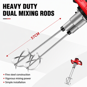 Mezcladora Eléctrica Industrial <span class=keywords><strong>de</strong></span> Doble Varilla <span class=keywords><strong>de</strong></span> 1600W, Velocidad Variable, Certificación CE, Soporte OEM, <span class=keywords><strong>Agitador</strong></span> <span class=keywords><strong>de</strong></span> Mortero, <span class=keywords><strong>Cemento</strong></span> y Masilla - Product Image 4