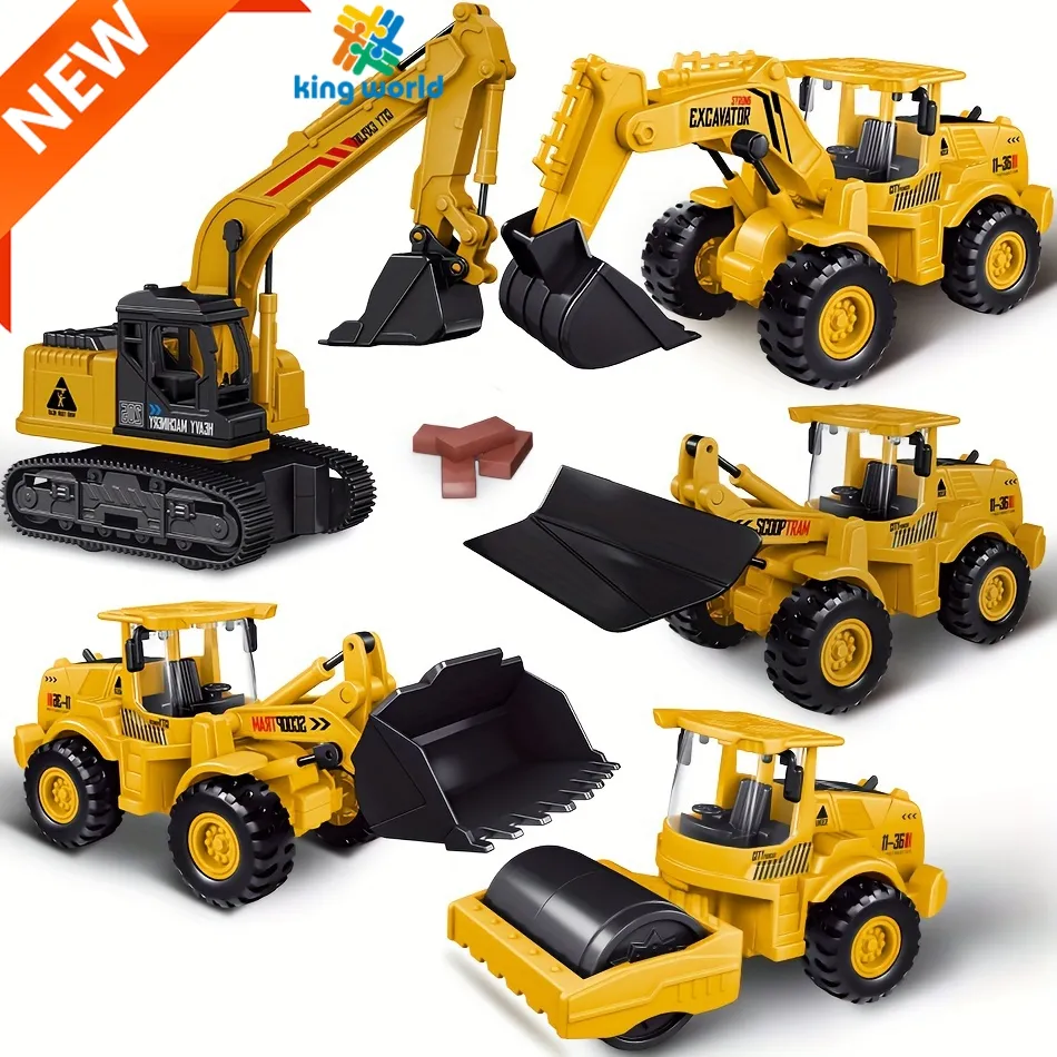Wholesalers 2024 Engineering Car Plastic Diecast Vehicle Crane Excavator Bulldozer Forklift Truck City Construction Toys For Kid