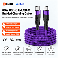 Câble USB de charge rapide 2m pour iPhone et Android avec conducteur en cuivre pur, blindage en nylon tressé et gaine en TPE