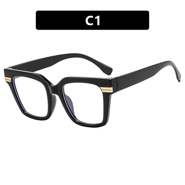 Square large-frame flat light glasses new anti-blue light spectacle frame fashionable ins spectacle frame concave look