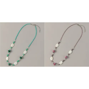 Collar Boho con Cuentas de Conchas y Cristales, Cadena Ajustable, Joyería Hecha a Mano con Cuentas Coloridas para Mujer, Estilo Casual y Playero - Product Image 1