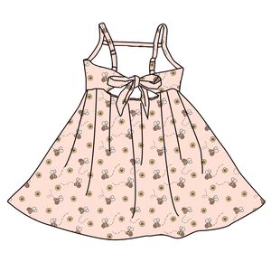 Vestido de Niña Estilo Inglés con Estampado Floral, Largo hasta la Rodilla, Corte en A, 95% Algodón, para Bebés y Niñas Pequeñas, Venta al Por Mayor, Personalizable, OEM/ODM, Entrega en 3-7 Días - Product Image 3