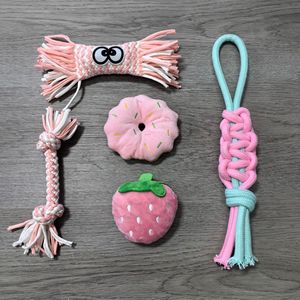 ของเล่นสุนัขแบบเป็นมิตรต่อสิ่งแวดล้อม ชุดของเล่นเคี้ยวสำหรับลูกสุนัข 10 ชิ้น ของเล่นเคี้ยวสำหรับสุนัขที่กำลังฟันขึ้น ทำจากเชือกโพลีเอสเตอร์ ชุดของเล่นสุนัขสำหรับใช้ในร่ม/กลางแจ้ง - Product Image 5