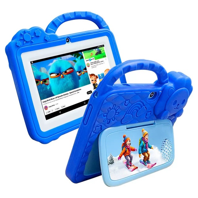 7-Inch Rugged Gaming Android Tablet for Students 5G WiFi HD 1024*600 Children Pre-Installed Education Tablet PC for Kids