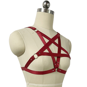 Ensemble de Lingerie Punk gothique pour femmes Harnais complet Pentagramme Soutien-gorge cage Élastique Festival Rave Photographie Danse <span class=keywords><strong>Appa</strong></span> - Product Image 5