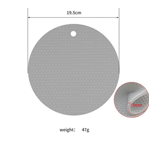 Round <b>Silicone</b> Trivet <b>Mats</b> 7 Inch Heat Resistant Non-Slip Pot Holders Jar/Spoon Holder Drying <b>Mat</b> & Coaster Made in China - Product Image 3