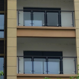Langlebiges modernes pulver beschichtetes Metallglas-Handlauf geländers ystem für den Innen-und Außenbereich Balkon treppe Villa Mall Badezimmer garten - Product Image 4