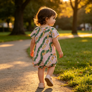 Combinaison-pull à manches courtes pour filles, style Europe-Amérique, 95% coton, imprimés personnalisés, motif Leo 230g, automne, bébé - Product Image 6