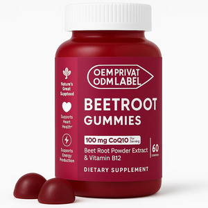 Directo de fábrica, gomitas de raíz de remolacha personalizadas, corazón, energía saludable, soporte de resistencia, suplementos vitamínicos - Product Image 1