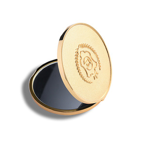 Vintage logotipo personalizado espejo Metal plegable de mano pequeño espejo de maquillaje Metal espejo de maquillaje - Product Image 2