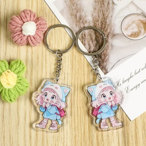 Custom Lovely Cartoon Logo Rabbit No Minimum Order Quantity Acrylic Keychain Custom Plastic Key Chains