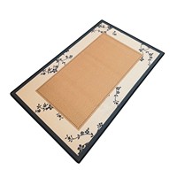 Paillasson de style médiéval et nouveau style chinois, tissé à la machine, antidérapant, lavable, sans entretien, en faux lin, pour entrées de maison