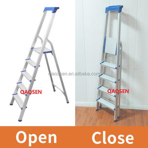 ถาดเครื่องมือสีดำสำหรับใช้ในบ้านบันไดพับอลูมิเนียม2/3/4/5/6/7/8ขั้นพร้อมราวจับการออกแบบที่ทันสมัยการเข้าถึงอพาร์ทเมนต์/ คลังสินค้า - Product Image 3