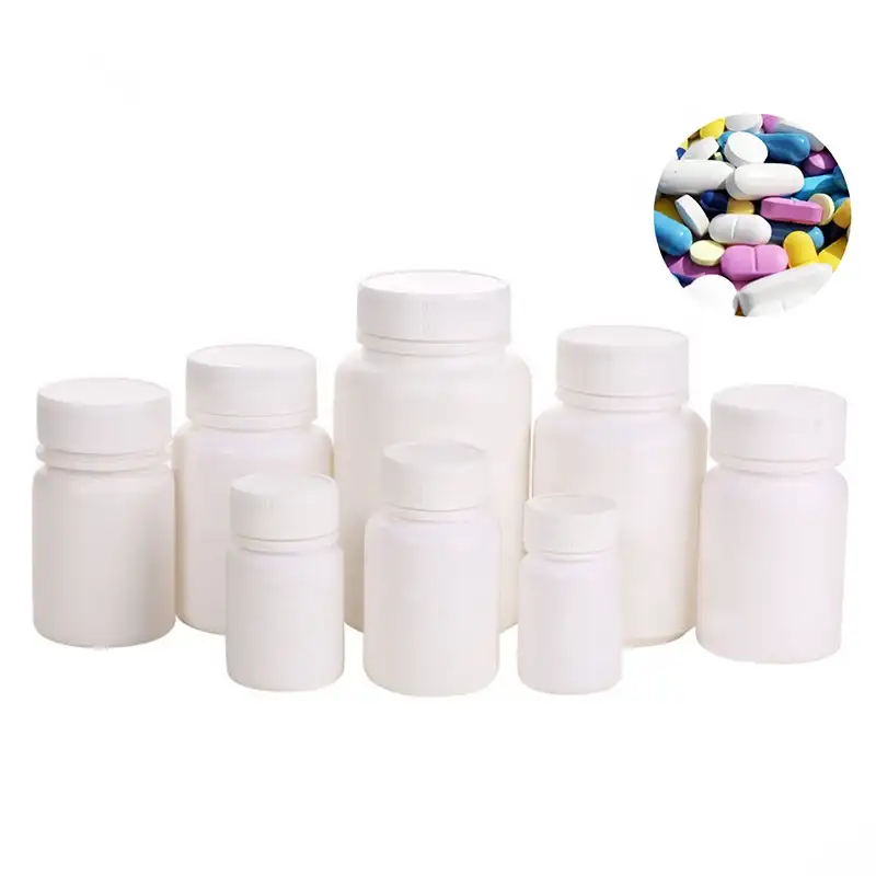 Plastik hap şişeleri 10ml-500ml, HDPE/PET İlaç kapsül hap şişe mühür, ilaç vitamin şişeleri konteynerler