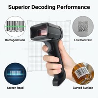 Escáner de Código de Barras 2D USB Portátil, Conexión Directa, 360° °   Escaneo Omnidireccional, Lector de Códigos QR de Alta Resolución de 4mil para Farmacias y Puntos de Venta Médicos