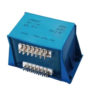 YHDC 60VA 110V/220V/230V/380V AC Sub placa de montagem monofásica step down transformador LPB6637 com terminal FDD2-187