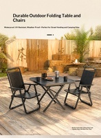 Ensemble table et chaises pliantes en métal pour l'extérieur - Portable pour pique-nique, camping, repas - Design moderne, rangement compact