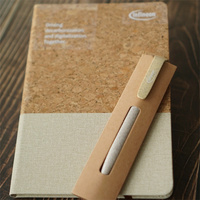 Carnet de notes en liège personnalisable A5 Recyclé Journal couverture rigide en liège et lin eco gift promo notebook
