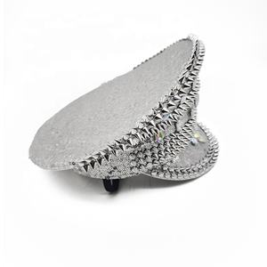 Sombrero de Capitán con Lentejuelas Plateadas y Púas de Diamantes de Imitación Estilo Y2K de Manwu Fashion, Unisex para Adultos, Ideal para Festivales, Fiestas, Conciertos y Escenarios - Product Image 4