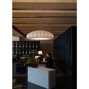 Lustre rond couleur crème 60cm 80cm 100cm à économie d'énergie E27 à six têtes pour la maison, le salon, l'hôtel, le restaurant - Product Image 2
