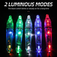 12/17cm Mini Tiefsee-LED-Angellampe 5-Farben-Blitzlicht Effektiver Grüner Blauer Unterwasser-Blitzköder für Fisch/Tintenfisch IP68